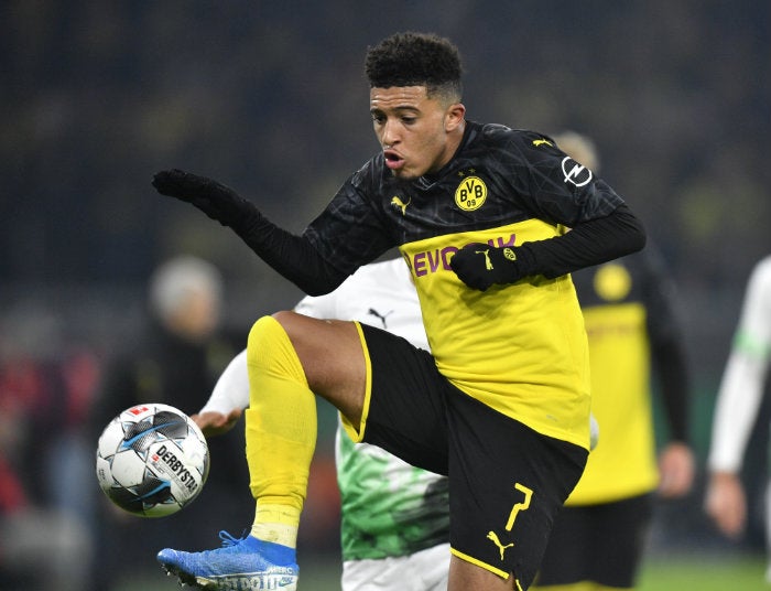 Sancho, en un partido del Dortmund