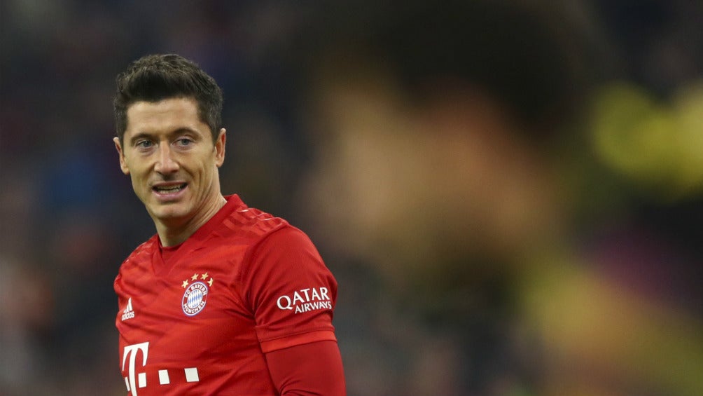 Robert Lewandowski en el partido contra Borussia Dortmund