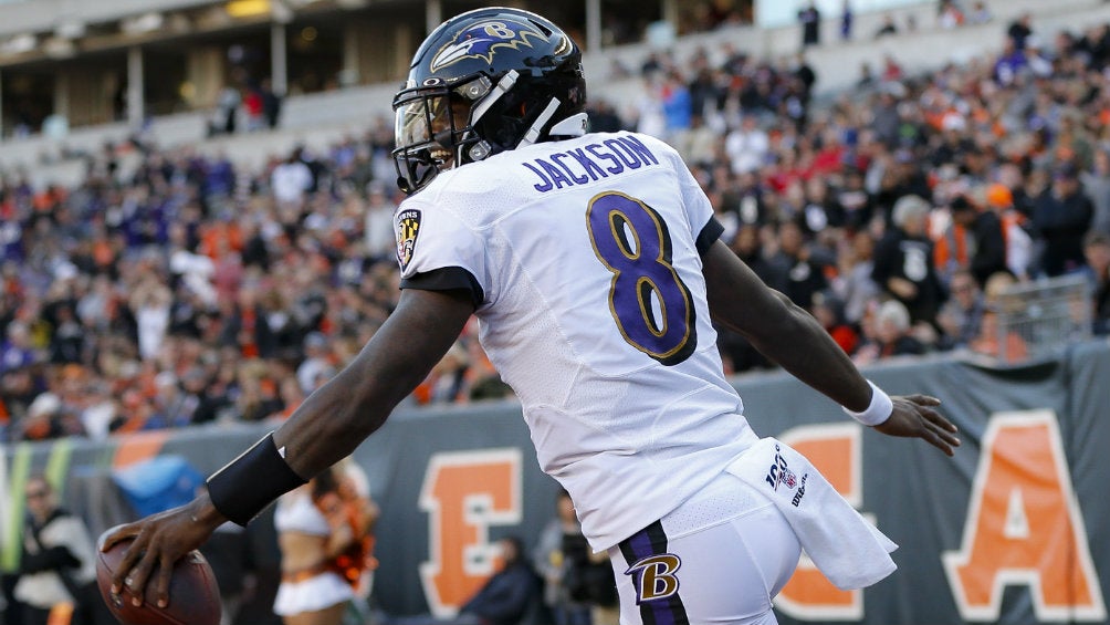 Lamar Jackson en partido de Ravens vs Bengals