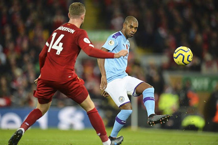 Fernandinho, en el partido ante Liverpool