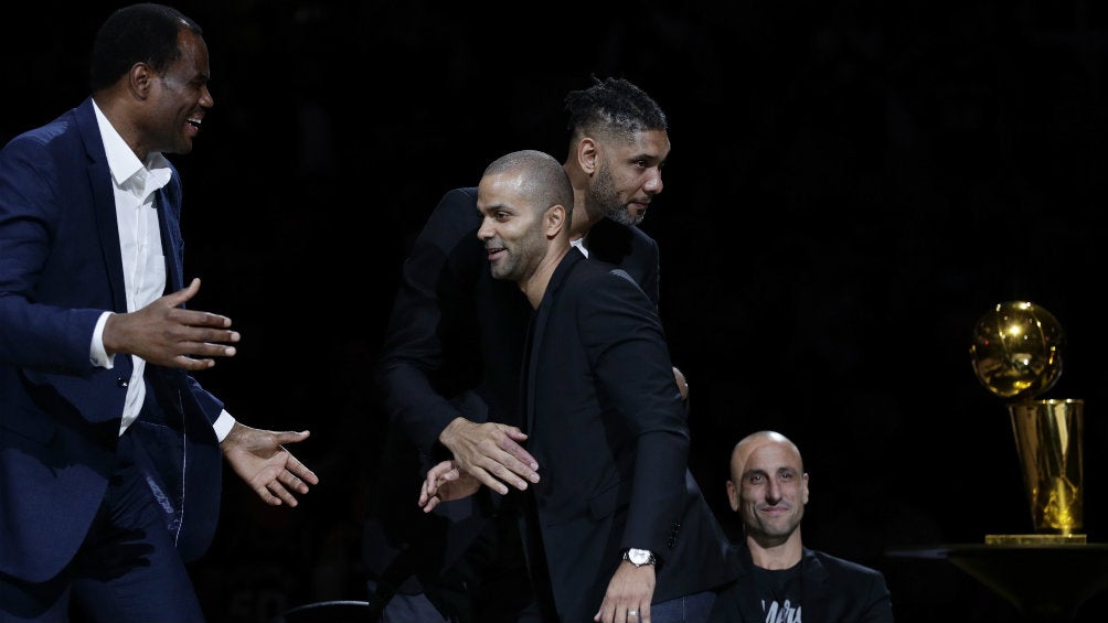 David Robinson, Tony Parker, Tim Duncan y Manu Ginóbili