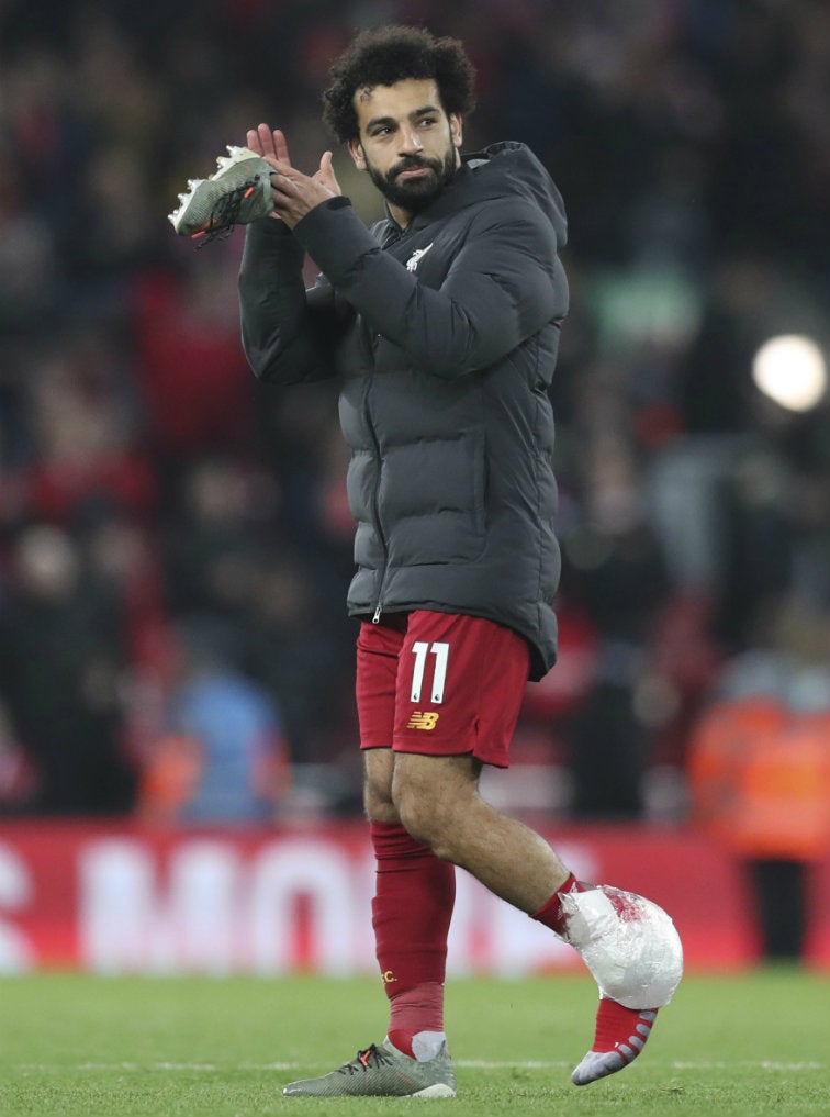 Mohamed Salah después del partido entre Liverpool y Manchester City