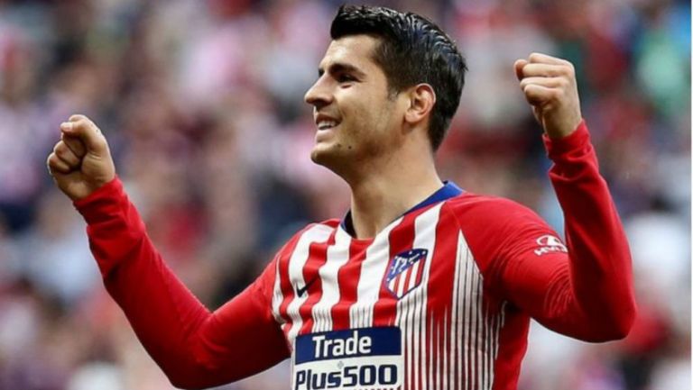 Morata, en festejo con el Atlético