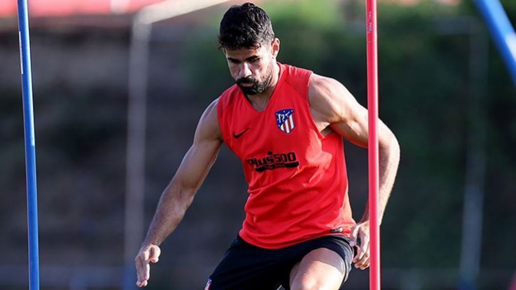 Diego Costa, en un entrenamiento del Atlético