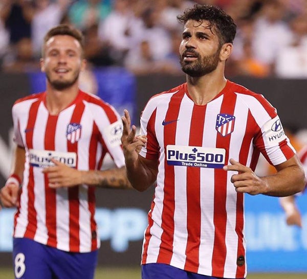 Costa celebra un gol con el Atlético de Madrid