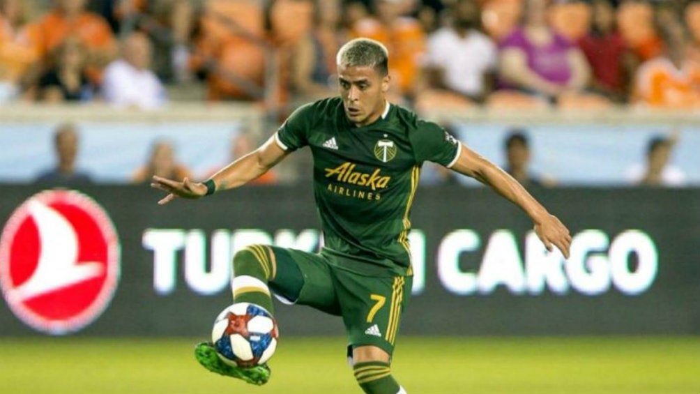 Brian Fernández durante un partido del Portland Timbers