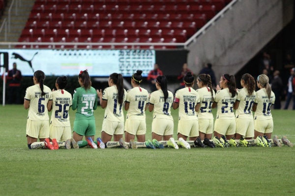 Jugadoras del América en Estadio Akron