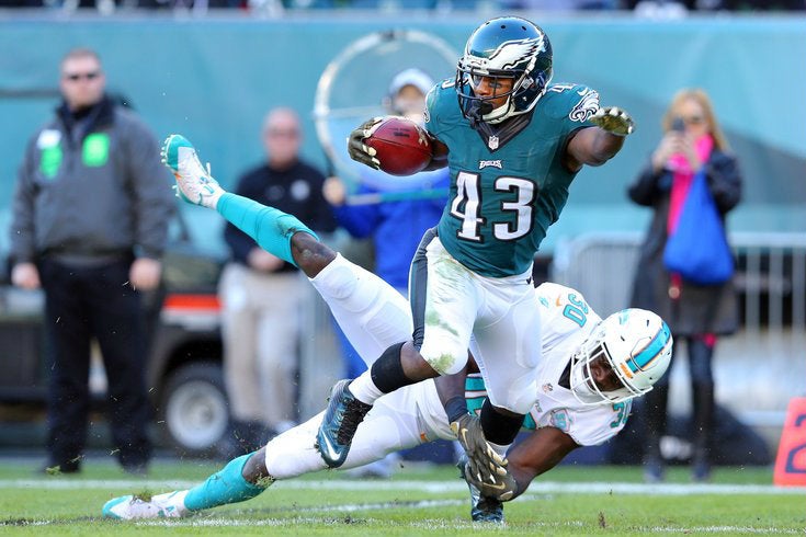 Daren Sproles durante un partido de Philadelphia vs Miami