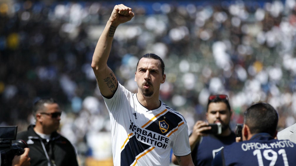 Zlatan Ibrahimovic antes de un partido con LA Galaxy en la MLS