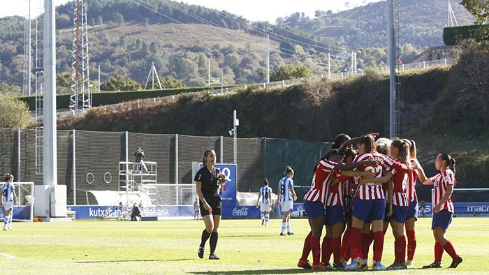 Jugadoras del Atlético de Madrid, en festejo