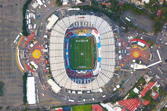 Vista aérea del Estadio Azteca