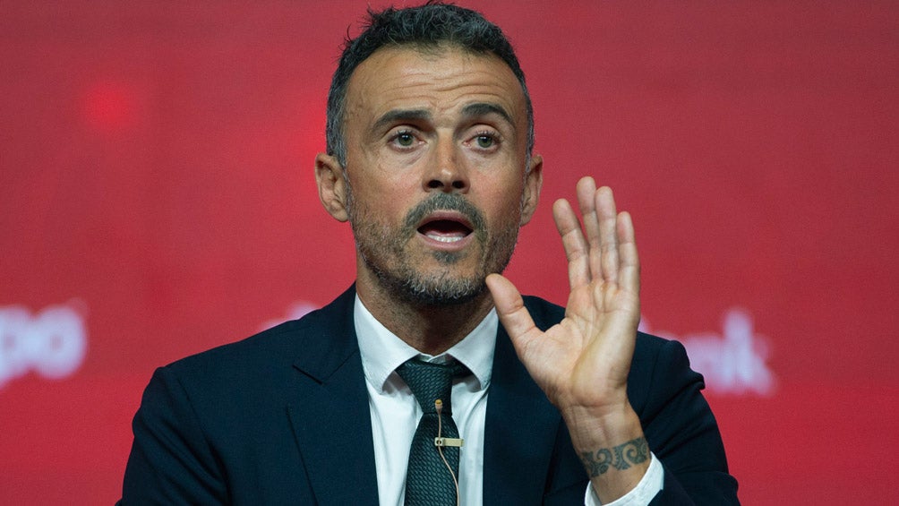 Luis Enrique, en una conferencia de prensa 