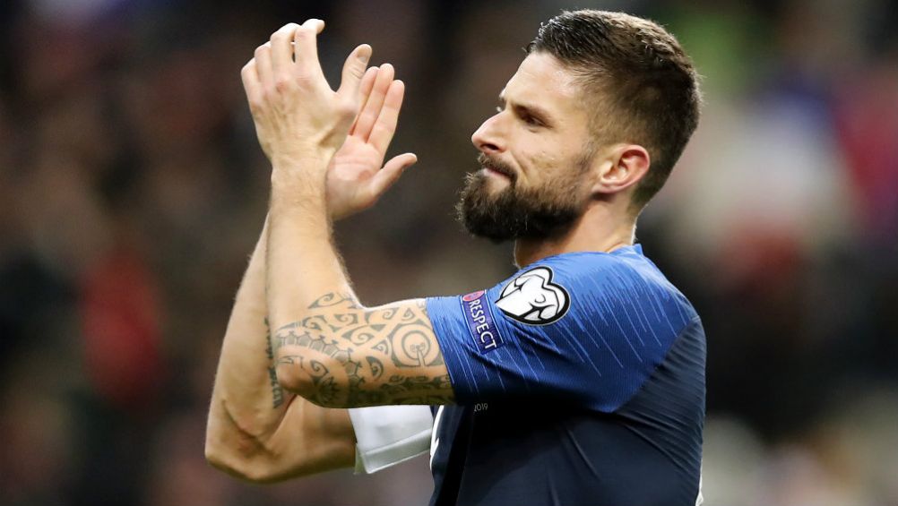 Giroud, en un partido de Francia