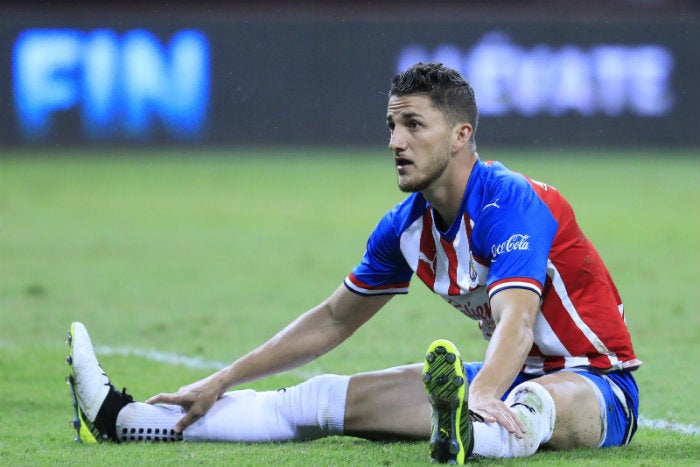 Hiram Mier, en un partido de Chivas