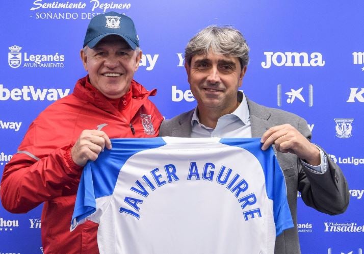 Aguirre en su presentación como DT del Leganés