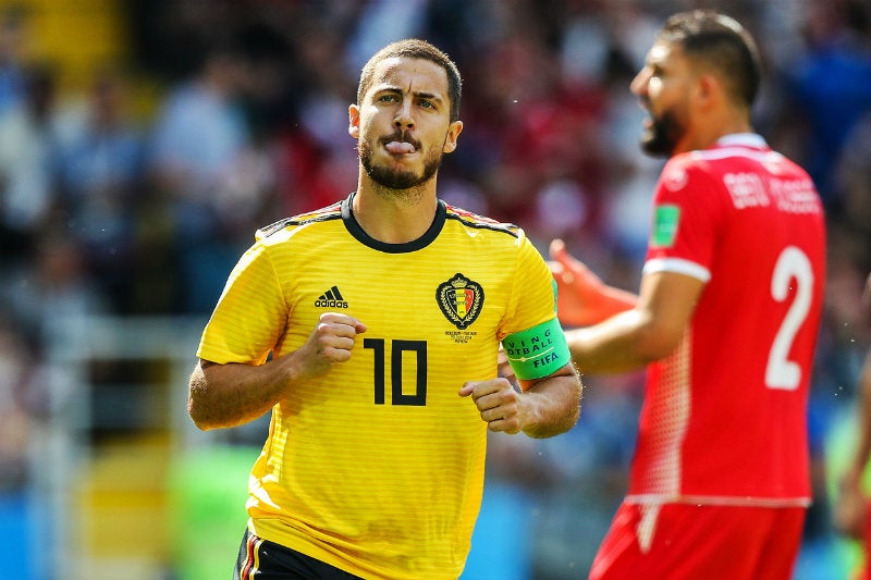 Hazard jugando con la Selección de Bélgica