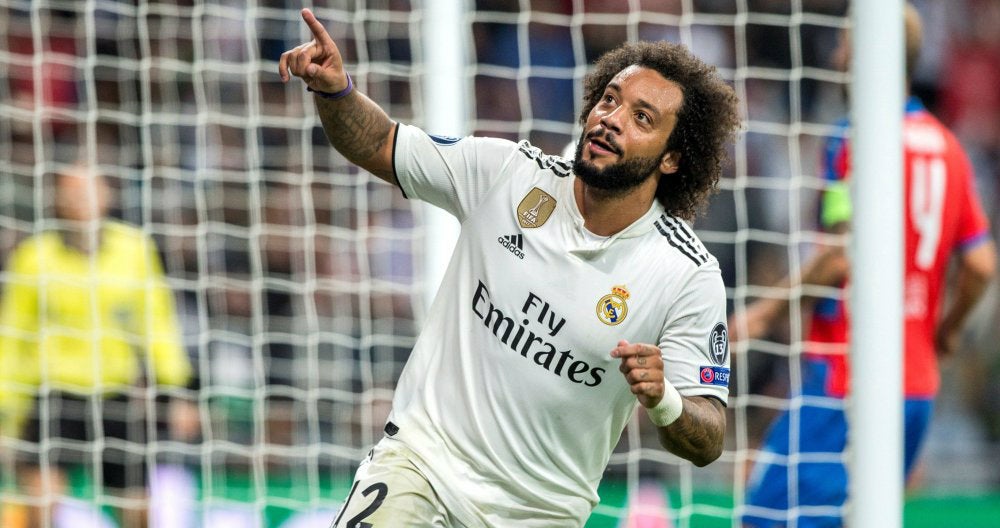 Marcelo en duelo de la Liga con el Madrid