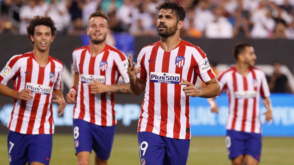 Diego Costa celebra una anotación con el Atlético 