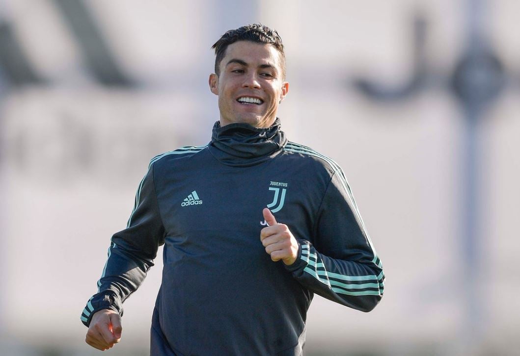 CR7 en un entrenamiento con la Juventus