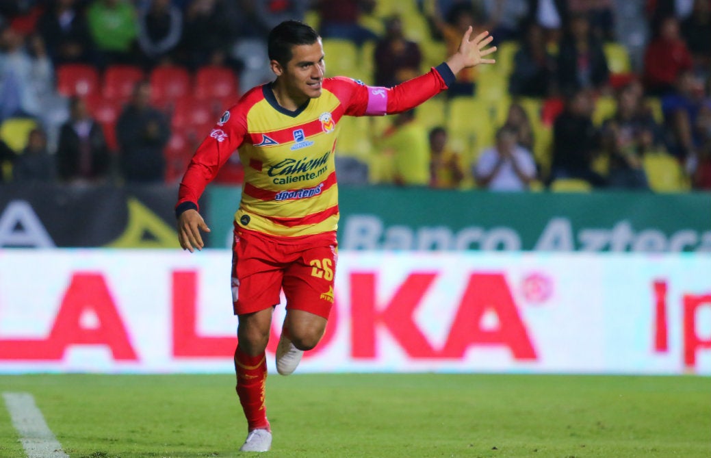 Aldo Rocha celebrando un gol ante Juárez