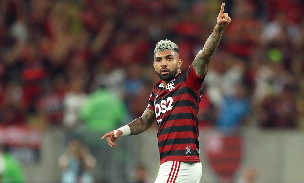 Gabriel Barbosa celebrando un gol en la Copa Libertadores