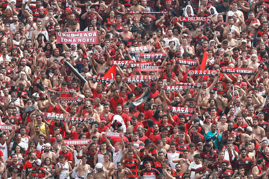 Aficionados de Flamengo listos para el encuentro