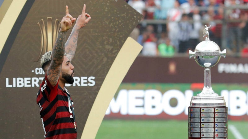 Gabigol celebrando gol en la Final de la Copa Libertadores