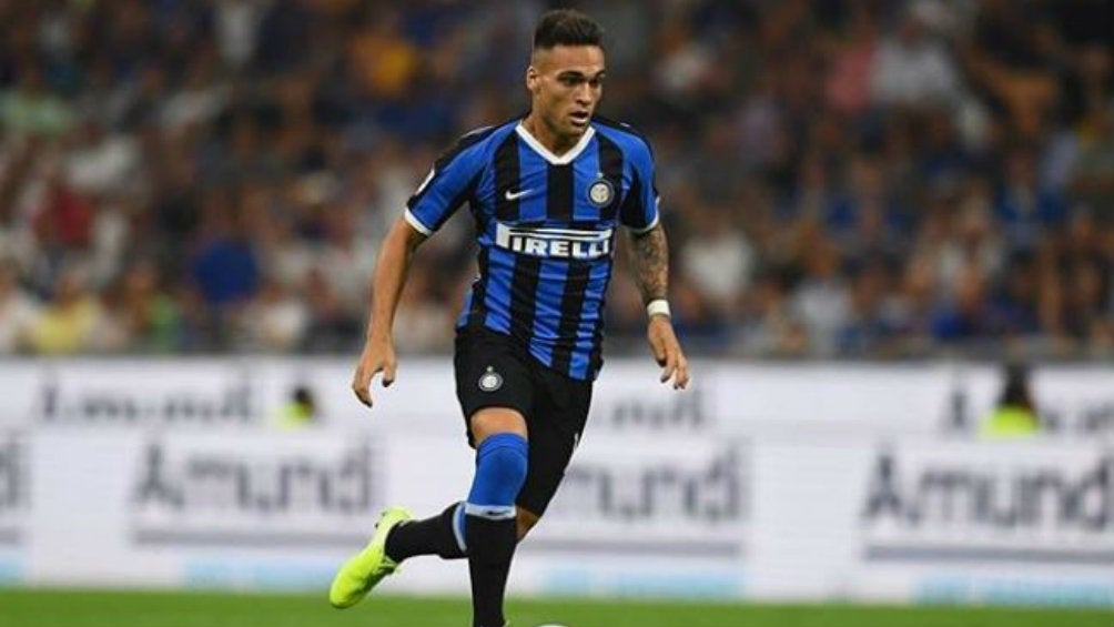 Lautaro Martínez durante un juego del Inter de Milán