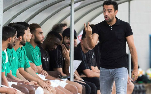 Xavi Hernández como entrenador del Al Sadd qatarí