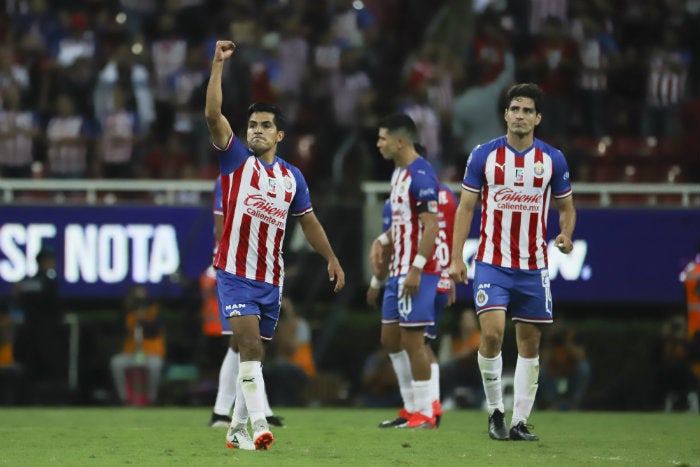 Sánchez, en festejo con Chivas