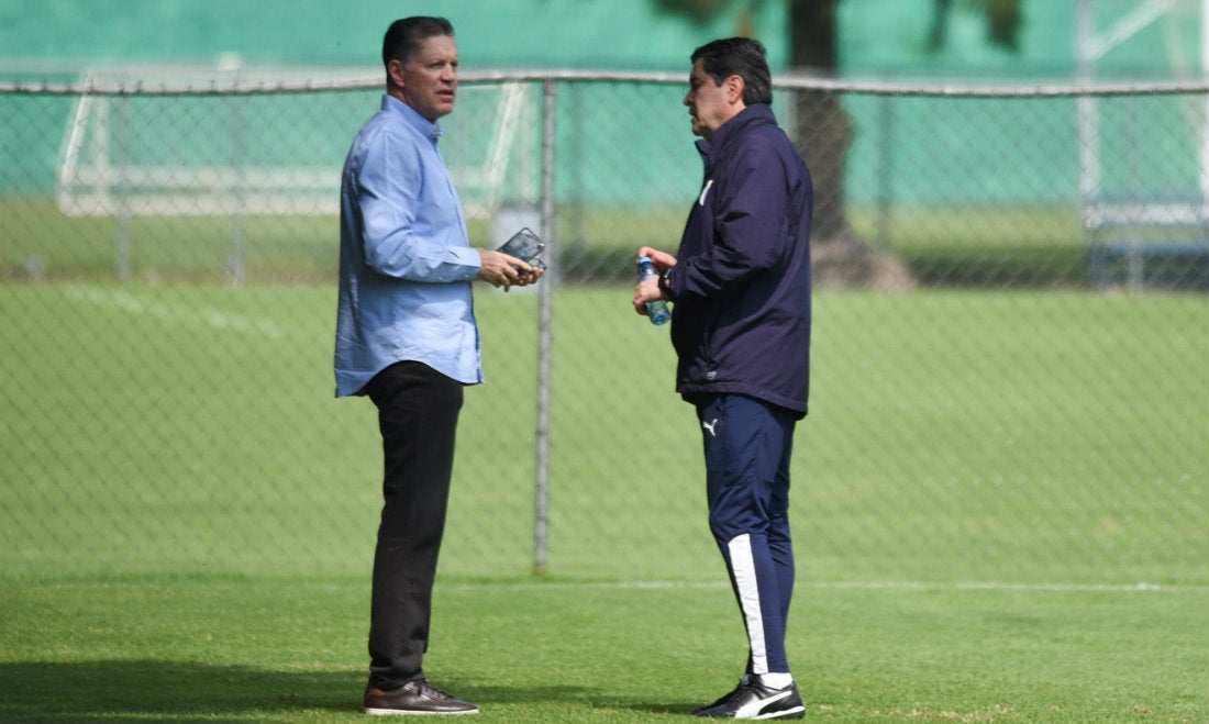 Ricardo Peláez y Luis Fernando Tena en un entrenamiento