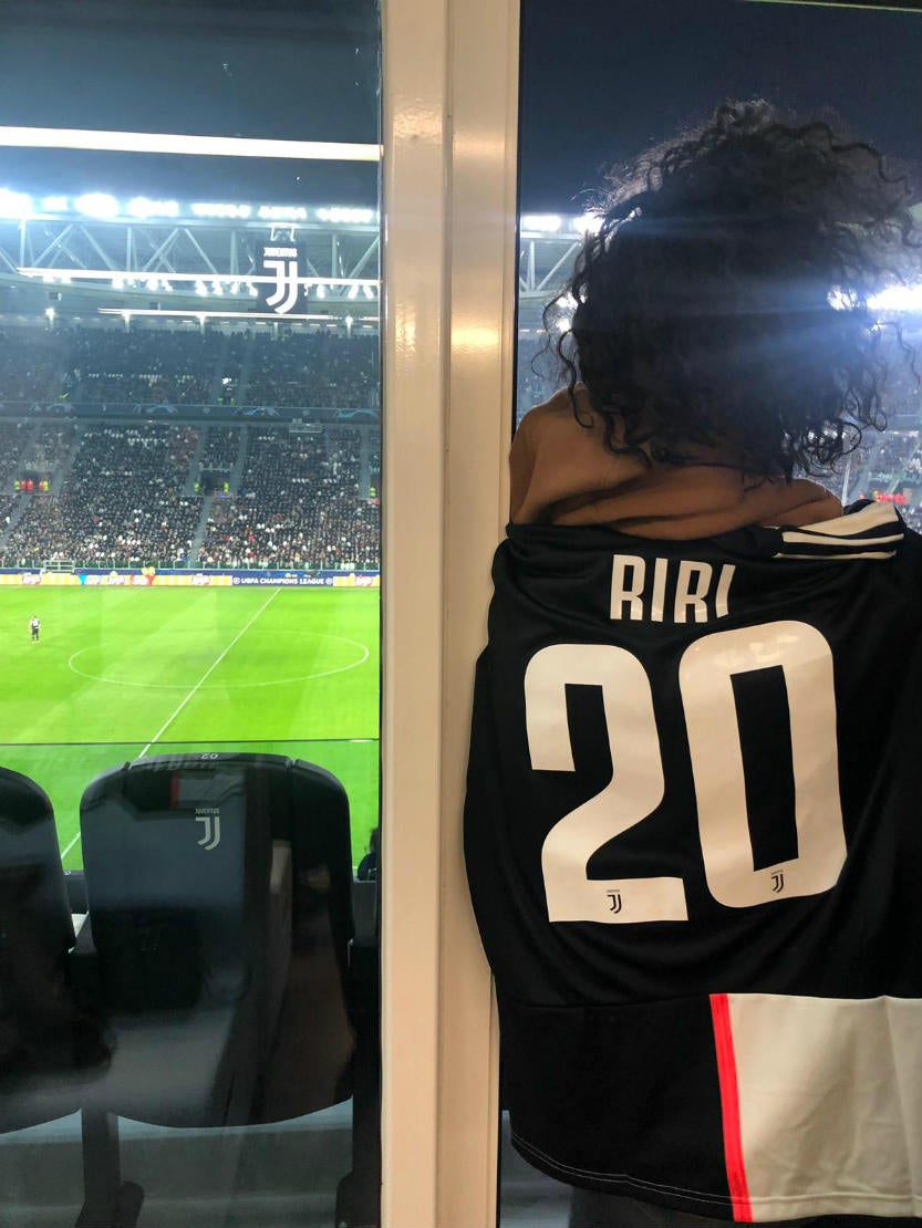 Rihanna en el estadio de la Juventus