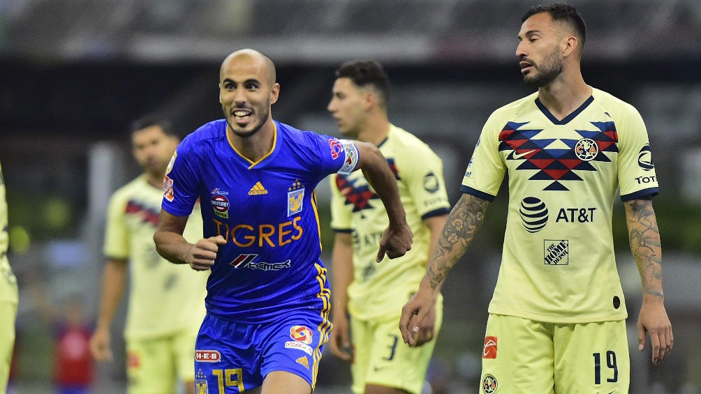 Guido Pizarro festeja su gol ante el América