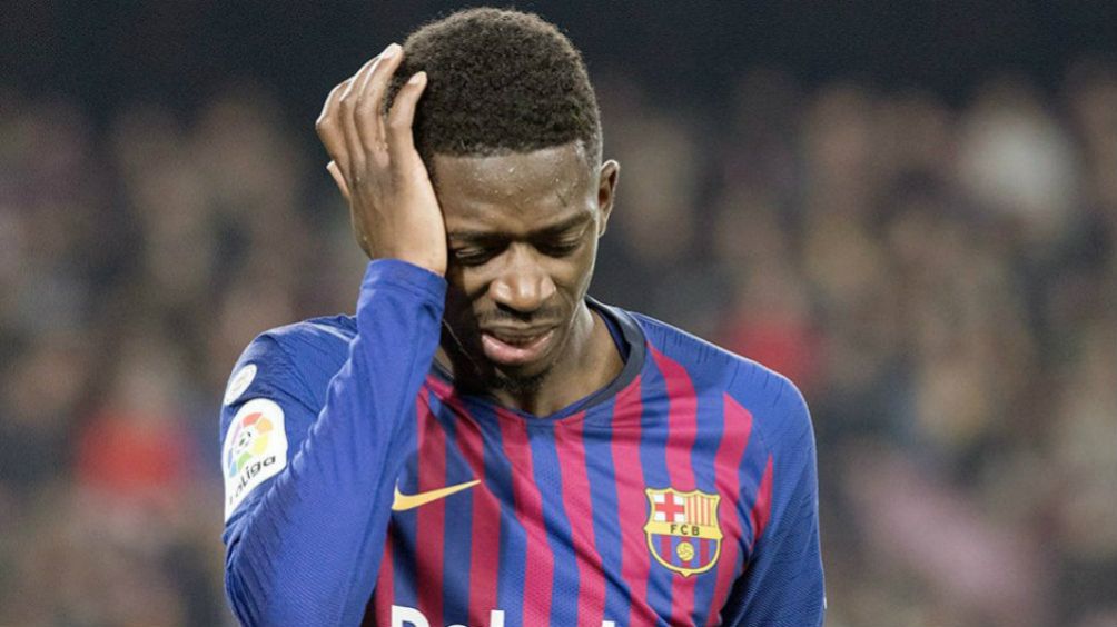 Dembélé jugando con Barcelona