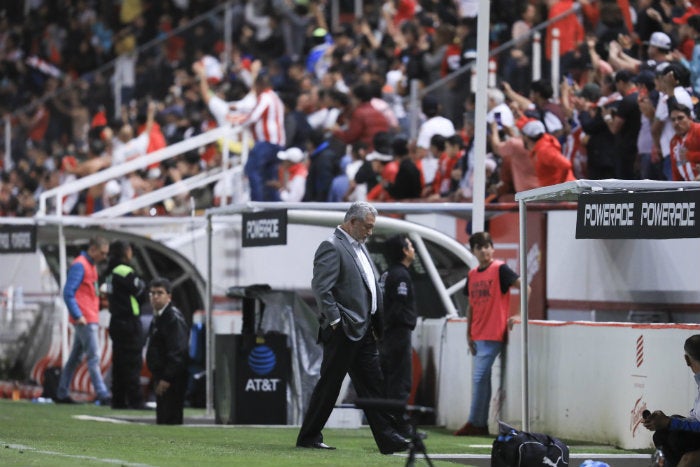 Vucetich, en el partido ante Necaxa