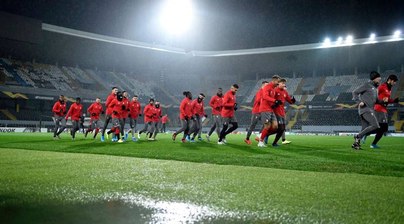 Jugadores del Standard en un entrenamiento