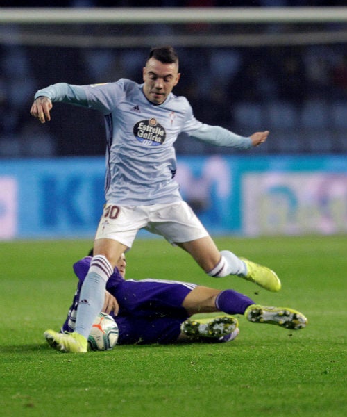 Iago Aspas en acción ante Valladolid