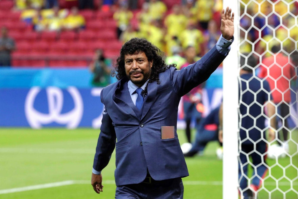 Higuita, reconocido durante un juego del Mundial Rusia 2018