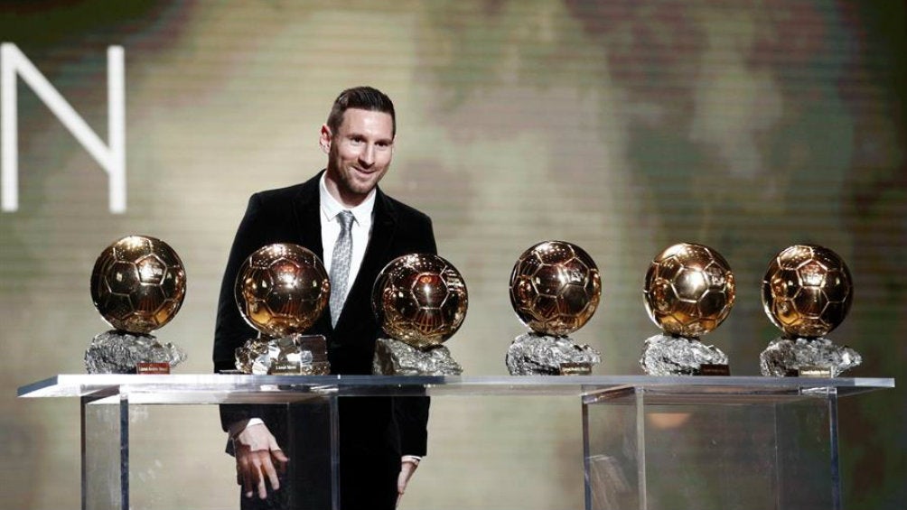 Messi presume sus Balones de Oro