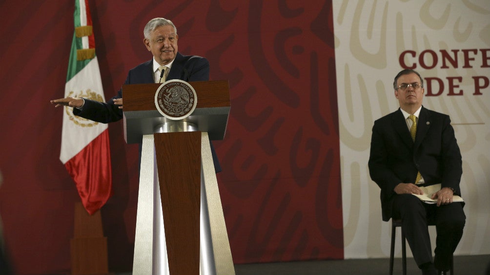 Andrés Manuel López Obrador en conferencia en el Palacio Nacional