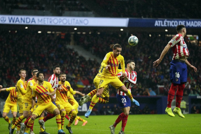 Griezmann, durante el Atlético vs Barcelona