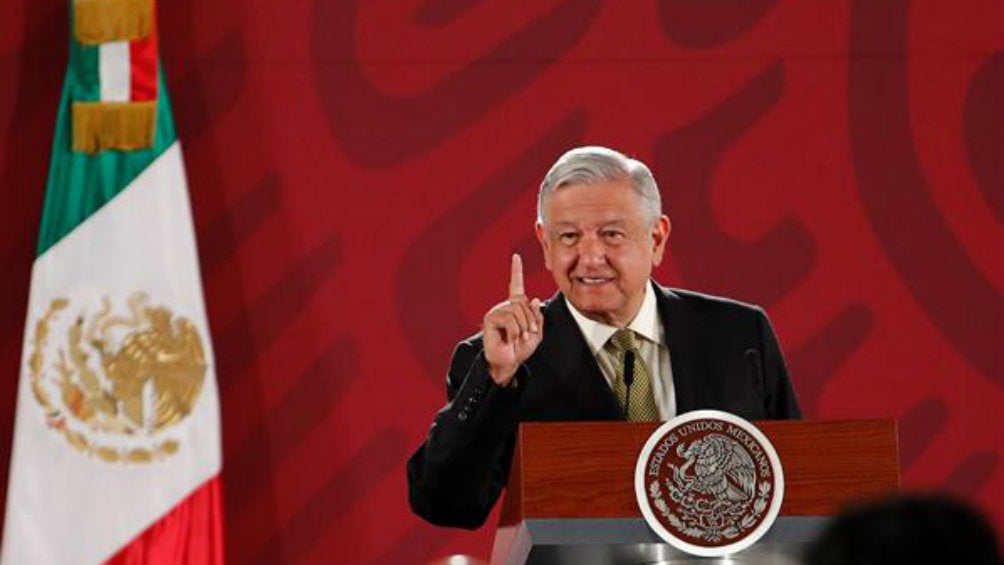 López Obrador durante una conferencia