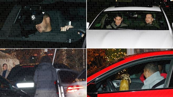 Jugadores de Real Madrid saliendo de la cena navideña