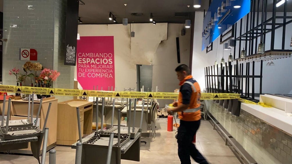 El área de comida de Plaza Delta, donde ocurrió el accidente