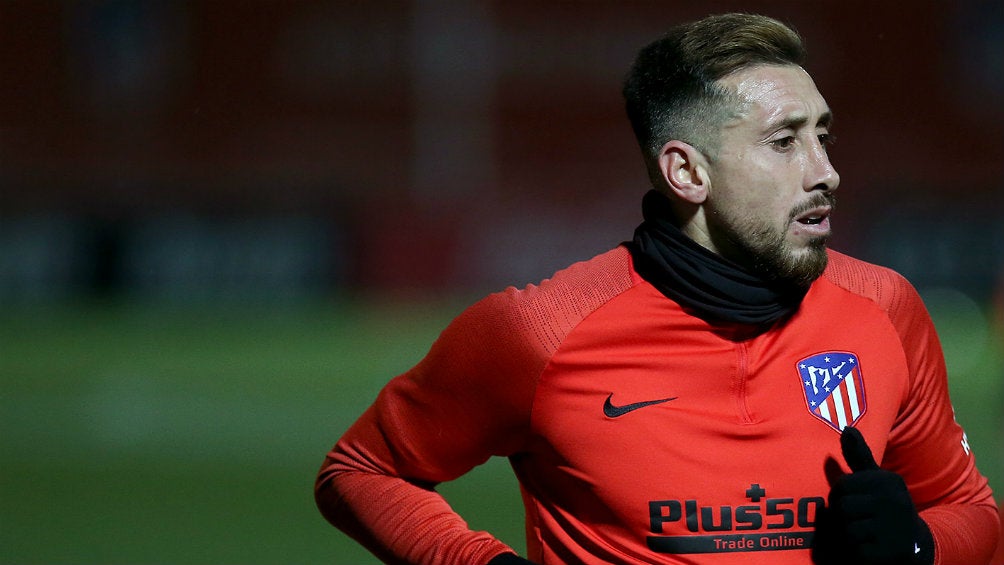 Héctor Herrera en el entrenamiento del Atlético de Madrid