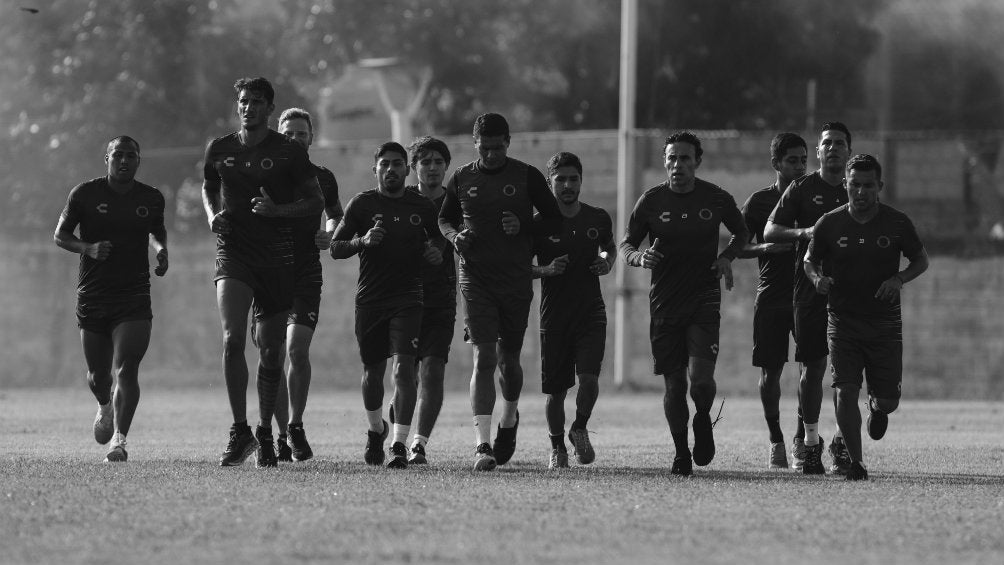 Jugadores del Veracruz en el último entrenamiento del equipo el jueves