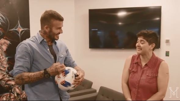 David Beckham con fan