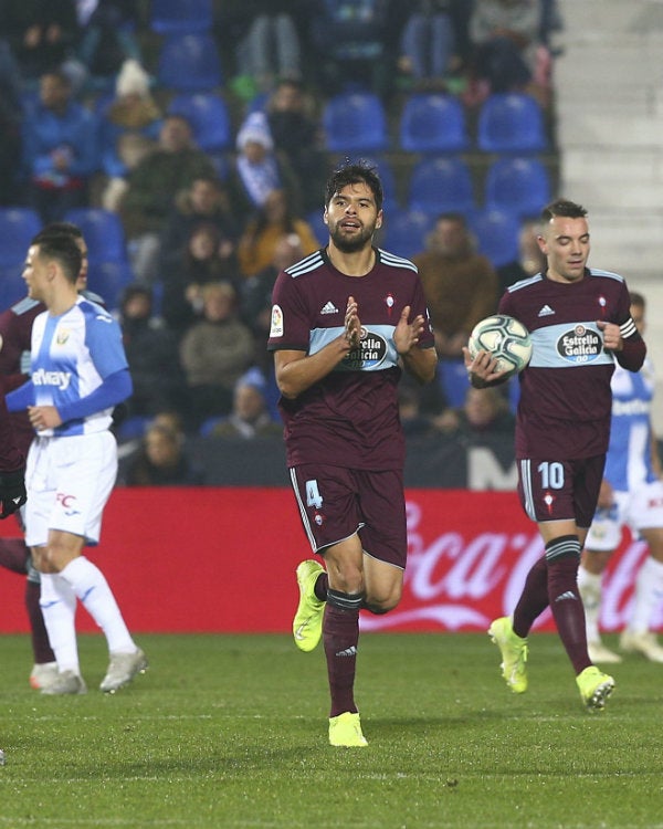 Néstor Araujo celebrando su anotación ante Leganés