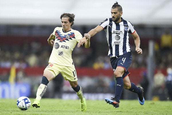 América y Rayados en acción de Liga MX