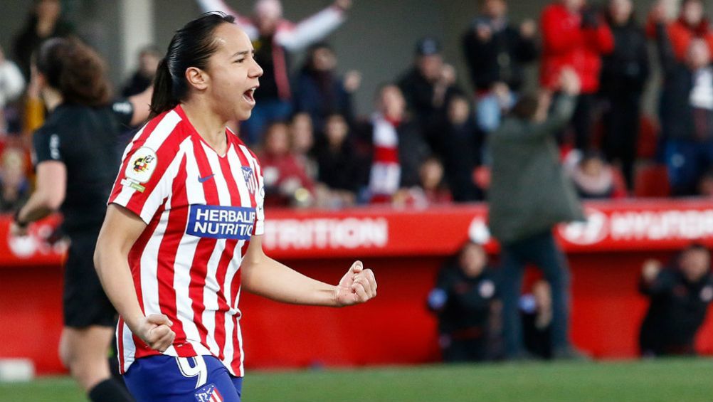 Charlyn, en festejo en un partido del Atlético